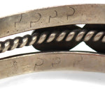Navajo - Number 8 Turquoise and Silver Row Bracelet with Stamped Design c. 1950s, size 6.25