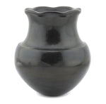 Virginia Garcia (b. 1963) - Santa Clara/San Juan Black Vase with Fluted Rim c. 1996, 5.25" x 4.5"