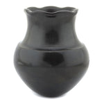 Virginia Garcia (b. 1963) - Santa Clara/San Juan Black Vase with Fluted Rim c. 1996, 5.25" x 4.5"