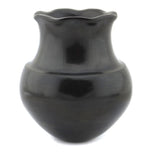 Virginia Garcia (b. 1963) - Santa Clara/San Juan Black Vase with Fluted Rim c. 1996, 5.25" x 4.5"