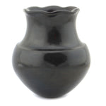 Virginia Garcia (b. 1963) - Santa Clara/San Juan Black Vase with Fluted Rim c. 1996, 5.25" x 4.5"