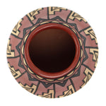 Tim "Sunbird" Vigil - Santa Clara Polychrome Jar with Feather Design c. 1990s, 3" x 3.25"