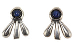 Frank Patania, Sr. (1899-1964) & Thunderbird Shop - Shuttuckite and Sterling Silver Drop Post Earrings c. 1940-50s, 1.25" x 1"