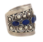 Frank Patania, Sr. (1899-1964) & Thunderbird Shop - Shattuckite and Sterling Silver Bracelet with Ornate Design c. 1940-50s, size 7