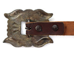 Navajo - Turquoise, Silver, and Leather Concho Belt c. 1930-40s, 38" - 44" size waist