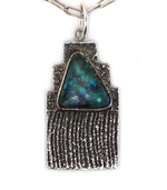 Gerald Lomaventema (b. 1967) - Hopi - Turquoise and Sterling Silver Tufacast Necklace c. 1980s, 22" length