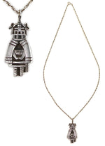Marcus Lomayestewa - Hopi - Sterling Silver Overlay Corn Maiden Necklace c. 1970s, 18" length
