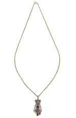 Marcus Lomayestewa - Hopi - Sterling Silver Overlay Corn Maiden Necklace c. 1970s, 18" length