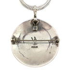 Vidal Aragon (1923-2015) - Santo Domingo (Kewa) - 14K Gold and Sterling Silver Overlay Pendant with Wildlife Pictorial Scene and Silver Necklace c. 1950-60s, 2" x 1.5" pendant