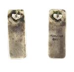 Kirk Smith (1952-2012) - Navajo - Turquoise and Sterling Silver Post Earrings c. 1970s, 1.5" x 0.5"