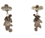 Zuni - Turquoise Petit Point and Silver Dangle Post Earrings c. 1940s, 1.5" x 0.5"