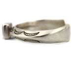 Able Arthur - Navajo - Sugilite and Sterling Silver Asymmetrical Bracelet with Stamped Design c. 1980s, size 6.5