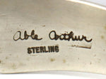 Able Arthur - Navajo - Sugilite and Sterling Silver Asymmetrical Bracelet with Stamped Design c. 1980s, size 6.5