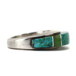 Charles Supplee (1959-2021) - Hopi - Turquoise Channel Inlay and Silver Ring c. 1980s, size 5.75