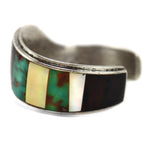 Carmelo Patania (1902-1999) - Multi-Stone Inlay and Silver Bracelet c. 1970s, size 6