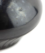 Maria Martinez (1887-1980) and Santana Martinez (1909-2002) - San Ildefonso Black on Black Jar with Feather Design c. 1940-50s, 4" x 5.5"