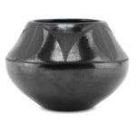 Maria Martinez (1887-1980) and Santana Martinez (1909-2002) - San Ildefonso Black on Black Jar c. 1940-50s, 4" x 5.5"
