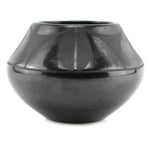 Maria Martinez (1887-1980) and Santana Martinez (1909-2002) - San Ildefonso Black on Black Jar c. 1940-50s, 4" x 5.5"