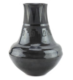 Maria Martinez (1887-1980) - San Ildefonso Black on Black Vase c. 1920s, 11.5" x 8.75"