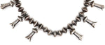 Navajo - Silver Beaded Squash Blossom Necklace c. 1950s, 22.5" length