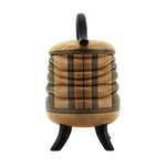 Terry Evans - Curly Maple Box with Handle and Black Palm Bead, 7.5" x 7.25" x 4.5"