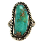 Navajo - Turquoise and Silver Ring c. 1940-50s, size 8