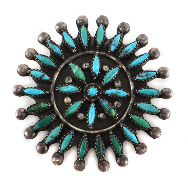 Zuni - Turquoise Needle Point and Silver Pin c. 1930-40s, 1.5
