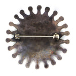 Zuni - Turquoise Needle Point and Silver Pin c. 1930-40s, 1.5" diameter