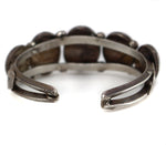 Navajo - Turquoise and Silver Row Bracelet with Shadowbox Design c. 1960s, size 6.625