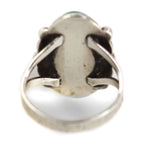 Navajo - Turquoise and Silver Ring with Shadowbox Design c. 1960-70s, size 5.75