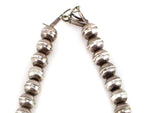Navajo - Turquoise and Silver Sandcast Squash Blossom Necklace c. 1950-60s, 28" length