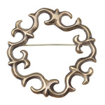 Navajo - Silver Sandcast Pin c. 1950s, 2.25" diameter