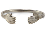James Fendenheim - Tohono O'odham - Contemporary Silver Bracelet with Hand Design, size 8.25