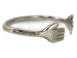 James Fendenheim - Tohono O'odham - Contemporary Silver Bracelet with Hand Design, size 8.25