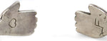 James Fendenheim - Tohono O'odham - Contemporary Silver Bracelet with Hand Design, size 8.25