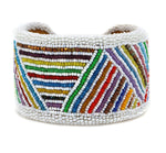 Marcus Amerman - Choctaw - Contemporary Beaded Leather Bracelet, size 6.75