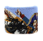 Marcus Amerman - Choctaw - Contemporary Beaded Leather Napoleon Bracelet, size 6.5