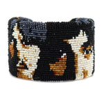 Marcus Amerman - Choctaw - Contemporary Beaded Leather Bracelet with The Beatles, size 6.75
