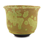 Rose Cabat (1914-2015) - Olive Crystalline on 'Dark Mustard' Bowl c. 1967, 4" x 5"
