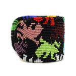 Marcus Amerman - Choctaw - Contemporary Beadwork Bracelet with Lizard Pictorials, size 6