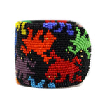 Marcus Amerman - Choctaw - Contemporary Beadwork Bracelet with Lizard Pictorials, size 6