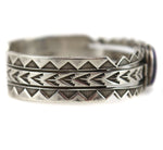 D'Anz Ltd. Shop - Navajo - Contemporary Sugilite and Sterling Silver Bracelet with Stamped Design, size 6.5