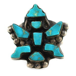 Zuni - Turquoise and Silver Knifewing God Ring c. 1950s, size 7