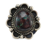 Navajo - Chrysocolla and Silver Ring c. 1950s, size 5.25