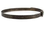 Navajo - Turquoise and Silver Hat Band with Stamped Design c. 1920-30s, 25" length
