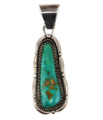 Navajo - Turquoise and Sterling Silver Pendant c. 1980s, 2" x 0.625"