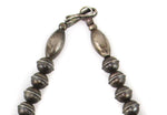Navajo - Silver Beaded Necklace with Sandcast Naja Pendant  c. 1940s, 18" length