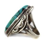 Navajo - Turquoise and Silver Ring c. 1960s, size 7.25