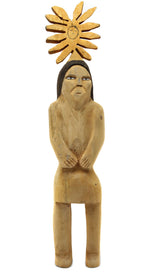 Robin Willeto (b. 1962) - Navajo Cottonwood Carved Native American Figure c. 1996, 42.5" x 10" x 7"