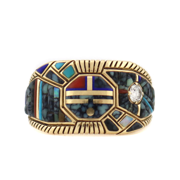 Raymond Yazzie (b. 1959) - Navajo - Lander Turquoise and Multi-Stone I